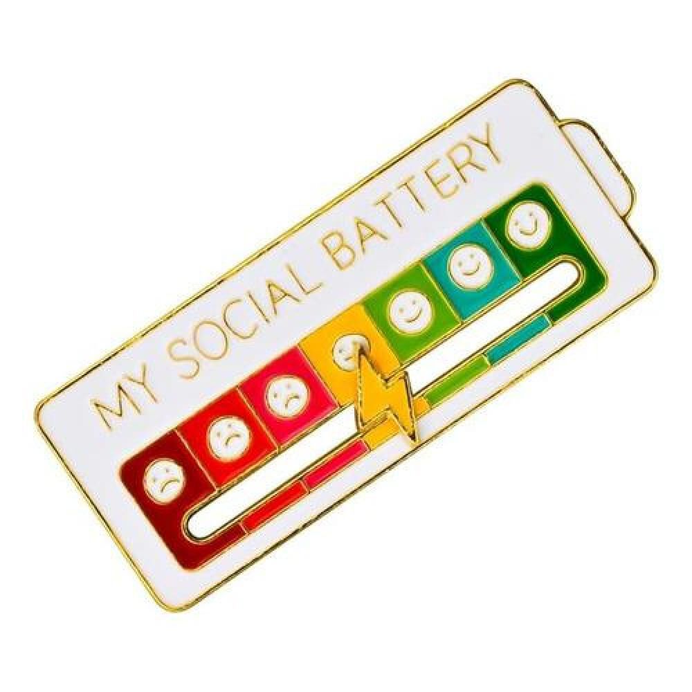 Broche Pin Divertido My Social Battery Bateria Social image number 4.0