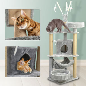 Gimnasio Rascador Para Gatos Interact 140cm Gris