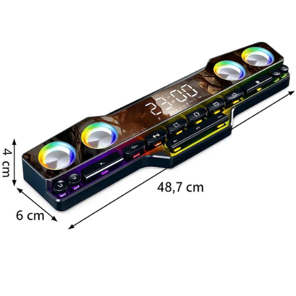 Altavoz Parlante Gamer Con Teclas Luz Rgb Bluetooth Pc image number 1.0