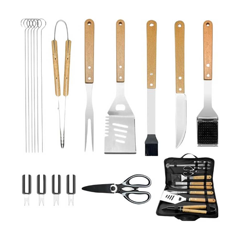 Set De 18 Piezas Utensilios Parrillero Asado Acero Inoxidable image number 0.0