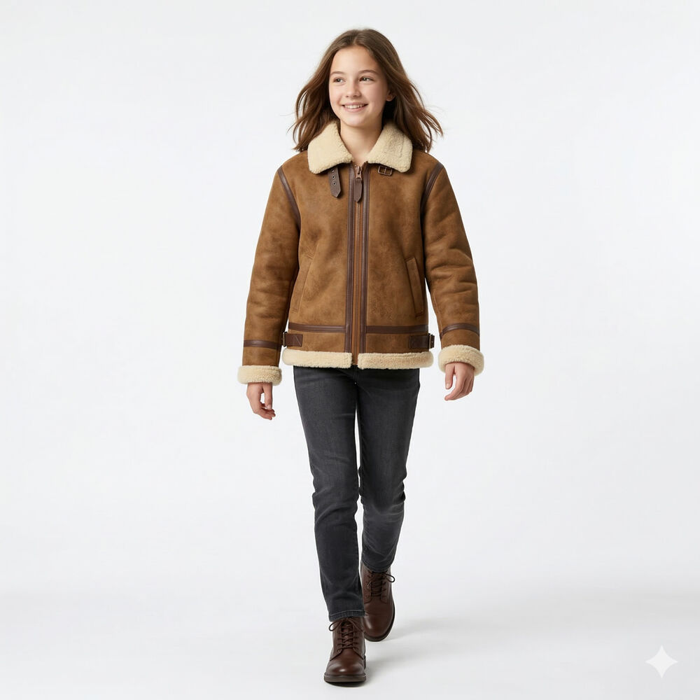 Chaqueta Ni&ntilde;o Aviador Estilo Piloto Abrigada Invierno image number 2.0