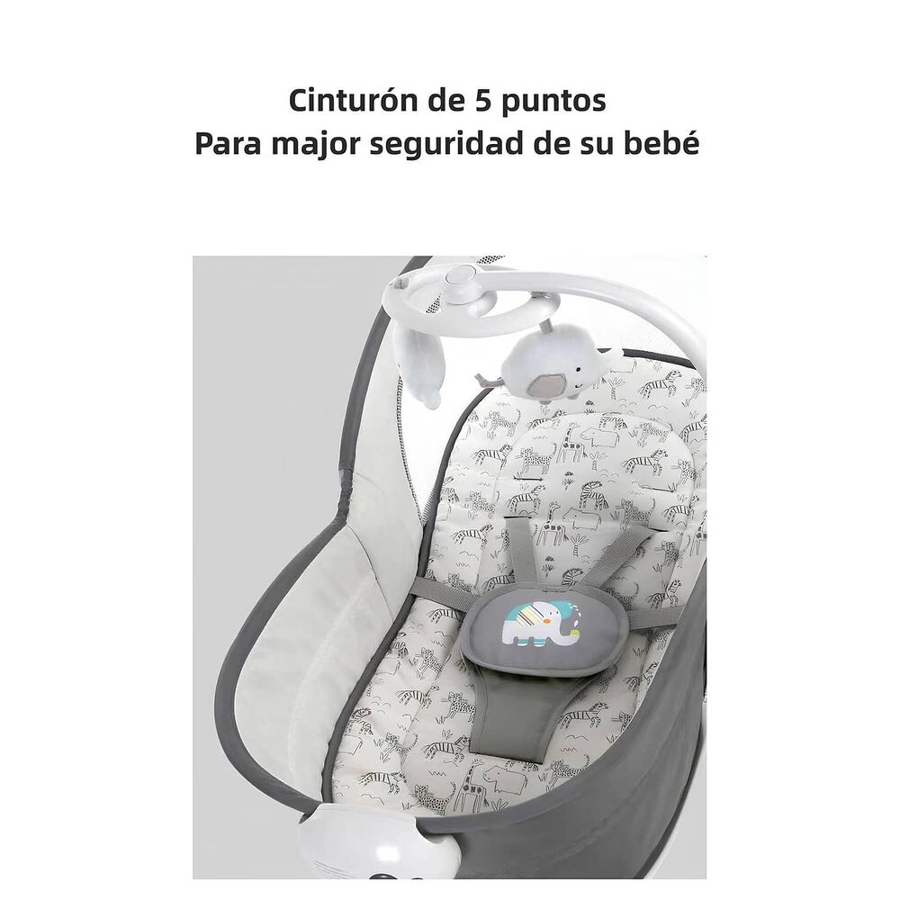 Cuna Mois&eacute;s Y Columpio Con Vibraci&oacute;n 2 En 1 Lubabycas Gris image number 1.0