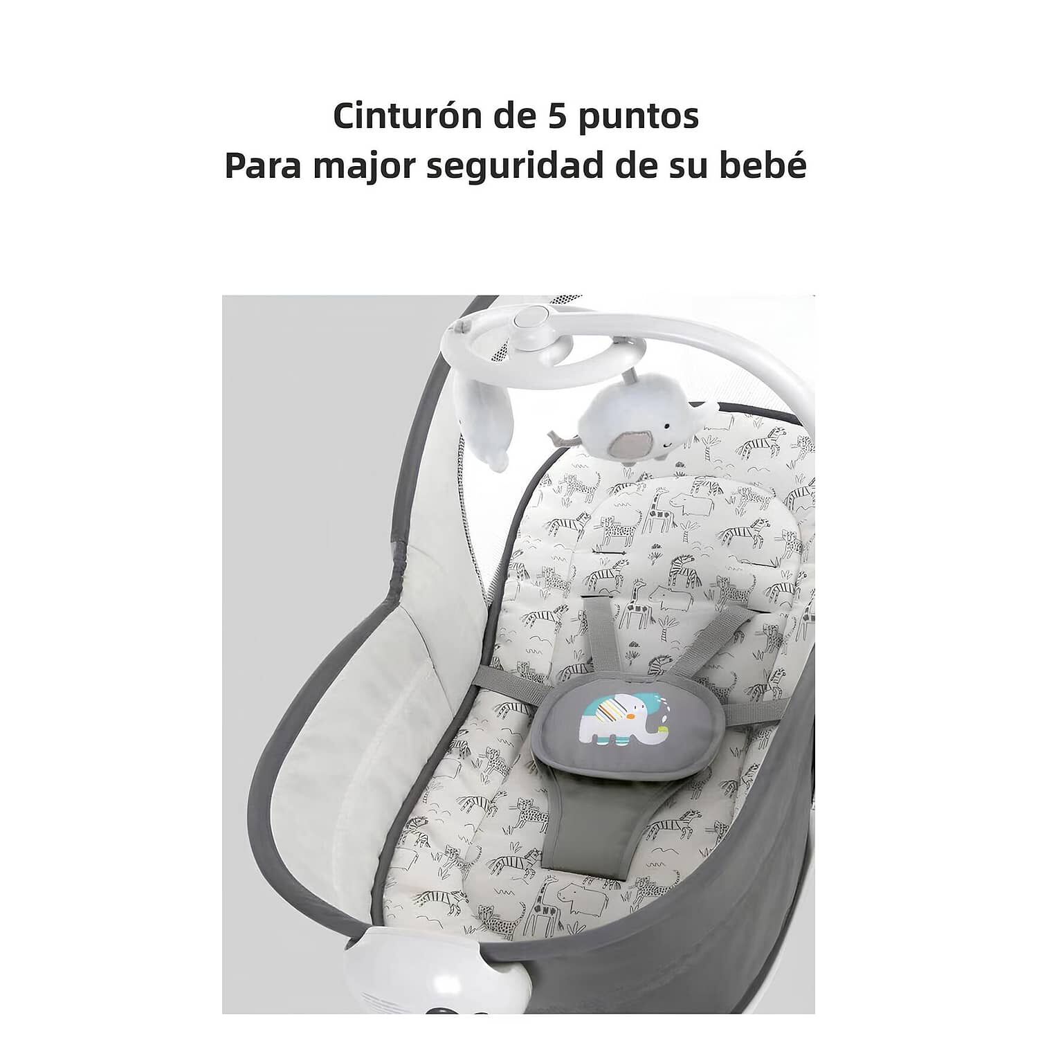 Cuna Mois&eacute;s Y Columpio Con Vibraci&oacute;n 2 En 1 Lubabycas Gris image number 1.0