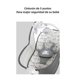 Cuna Mois&eacute;s Y Columpio Con Vibraci&oacute;n 2 En 1 Lubabycas Gris