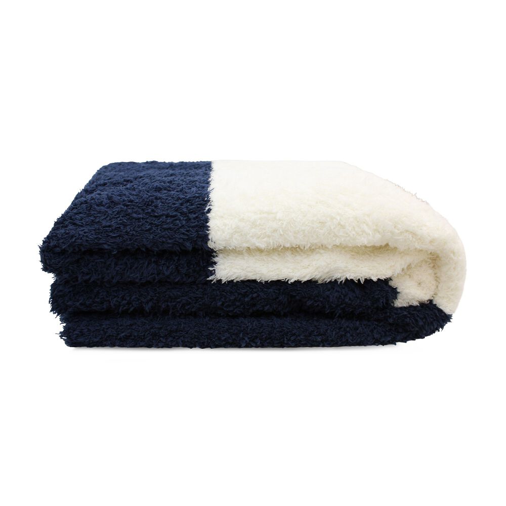 Manta De Franela Nautica 127x152 Fluffy Suavidad Superior Azul Marino image number 2.0