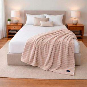 Pack 2 Mantas De Cama Nautica Home Jacquard Franela Ultrasuave 127x178cm Rosa