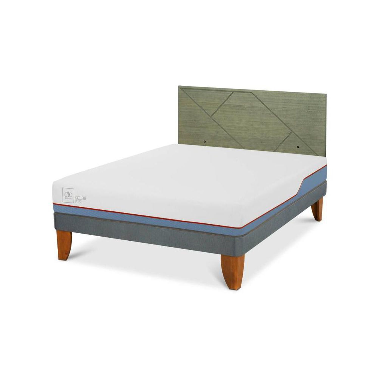 Cama Europea Cic Excellence Plus / 2 Plazas / Base Normal + Respaldo image number 3.0