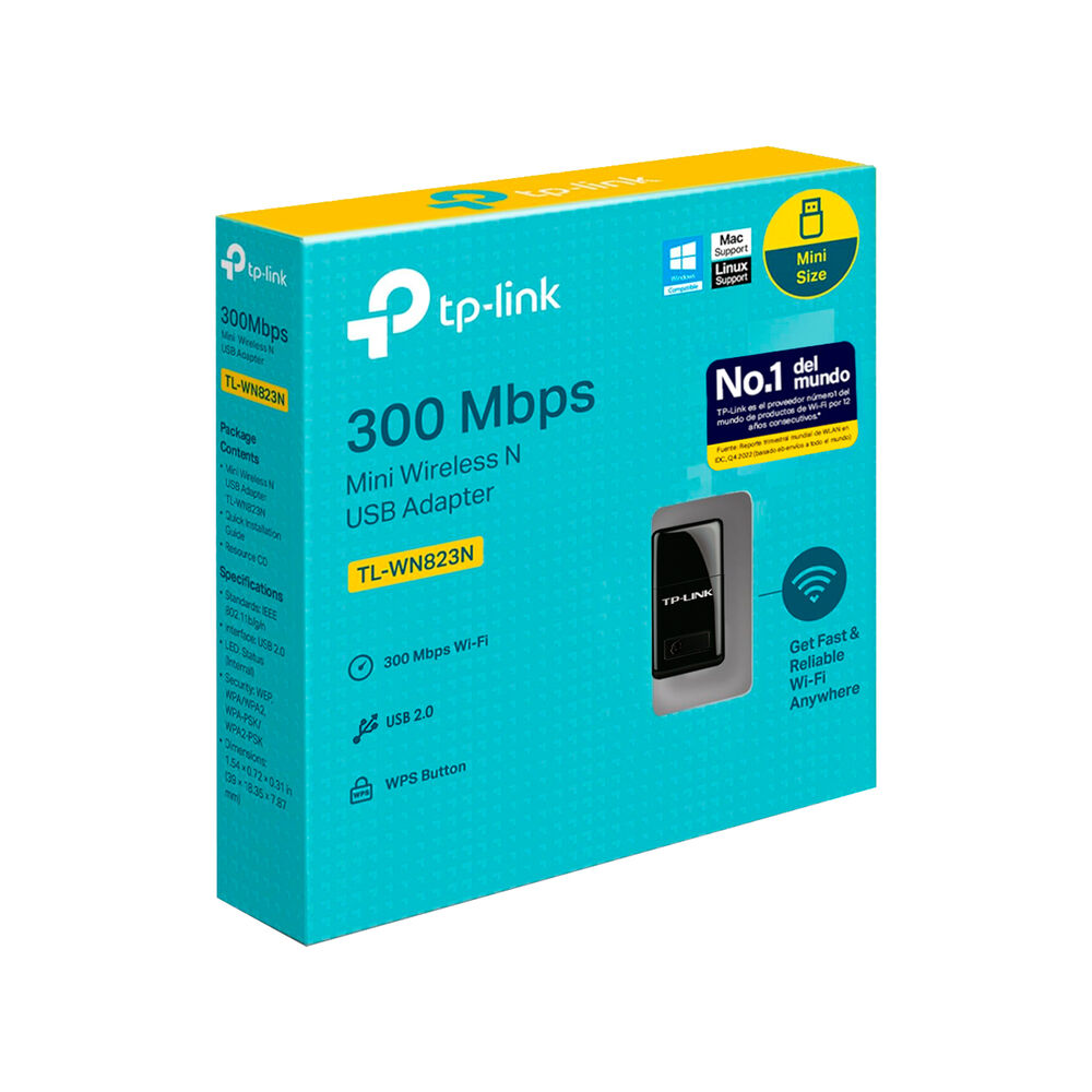 Mini Adaptador Wifi Inalambrico N Tp-link Tl-wn823n 300mbps image number 4.0