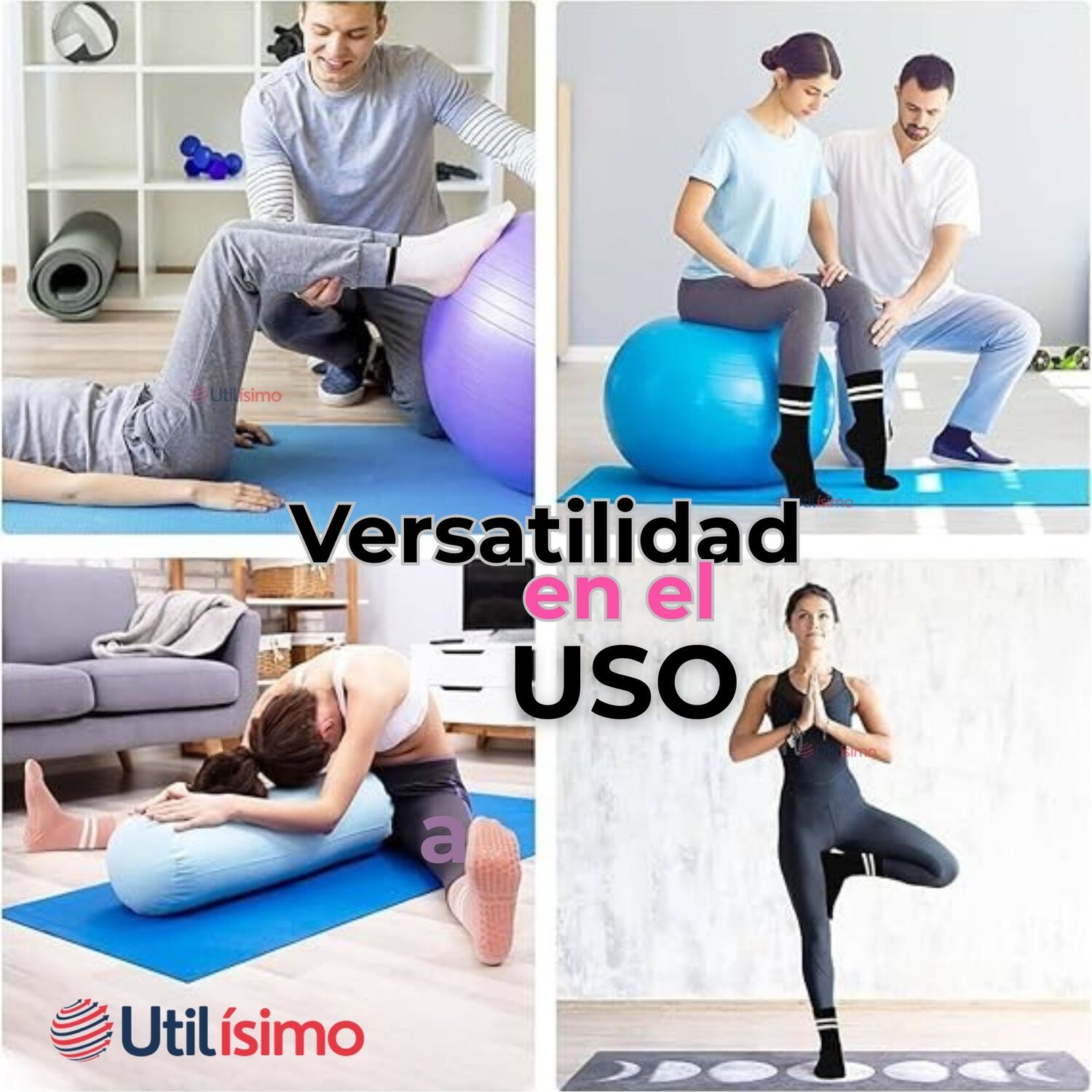 Pack 6 Calcetines Antideslizantes Largos Mujer image number 4.0
