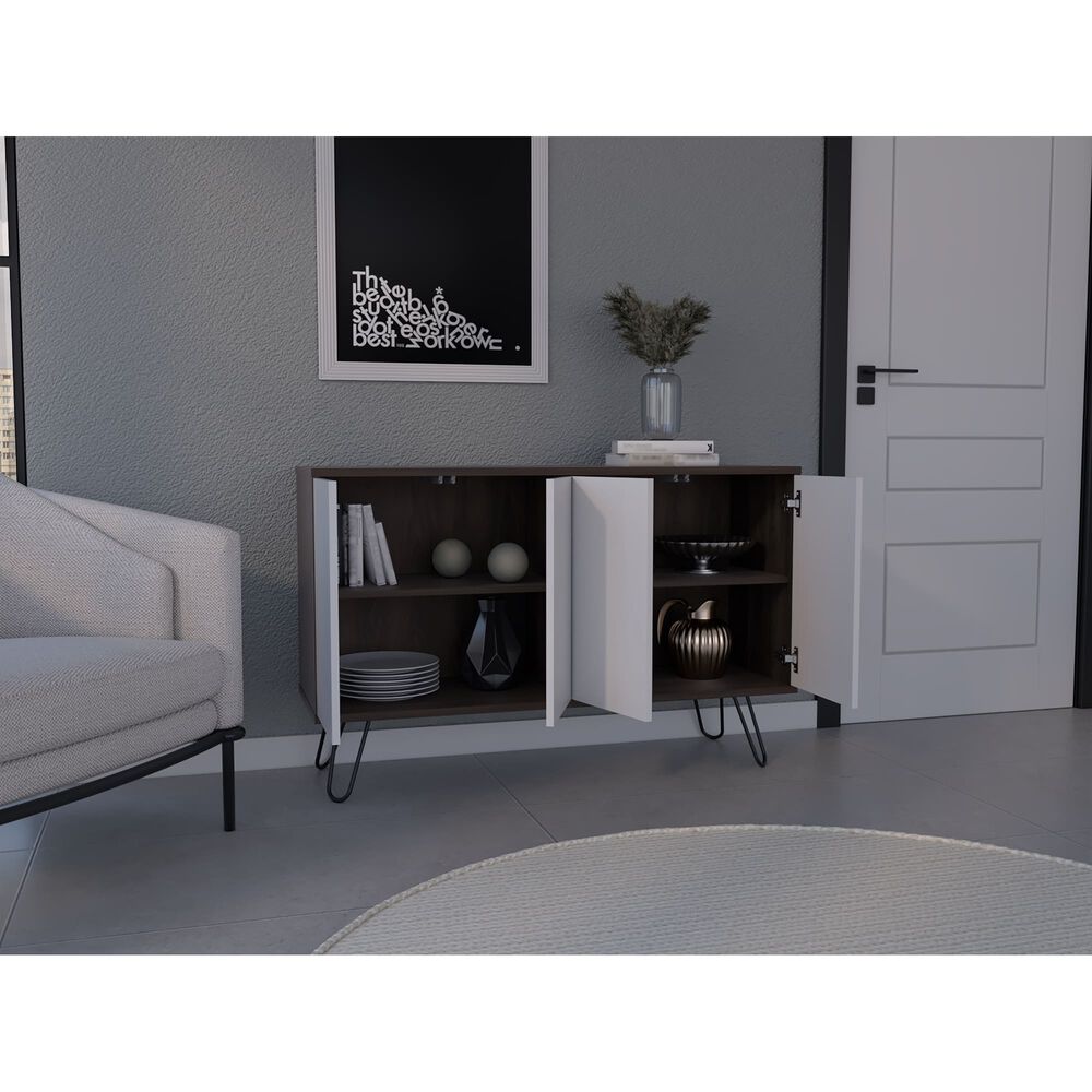 Arrimo Con 4 Puertas Y 4 Repisas Fm-001b Blanco Y Caf&eacute; Oscuro image number 8.0