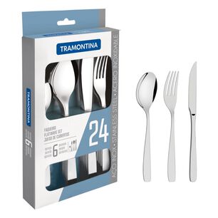 Juego De Cubiertos Tramontina 24 Piezas L&iacute;nea Cosmos Acero Inoxidable