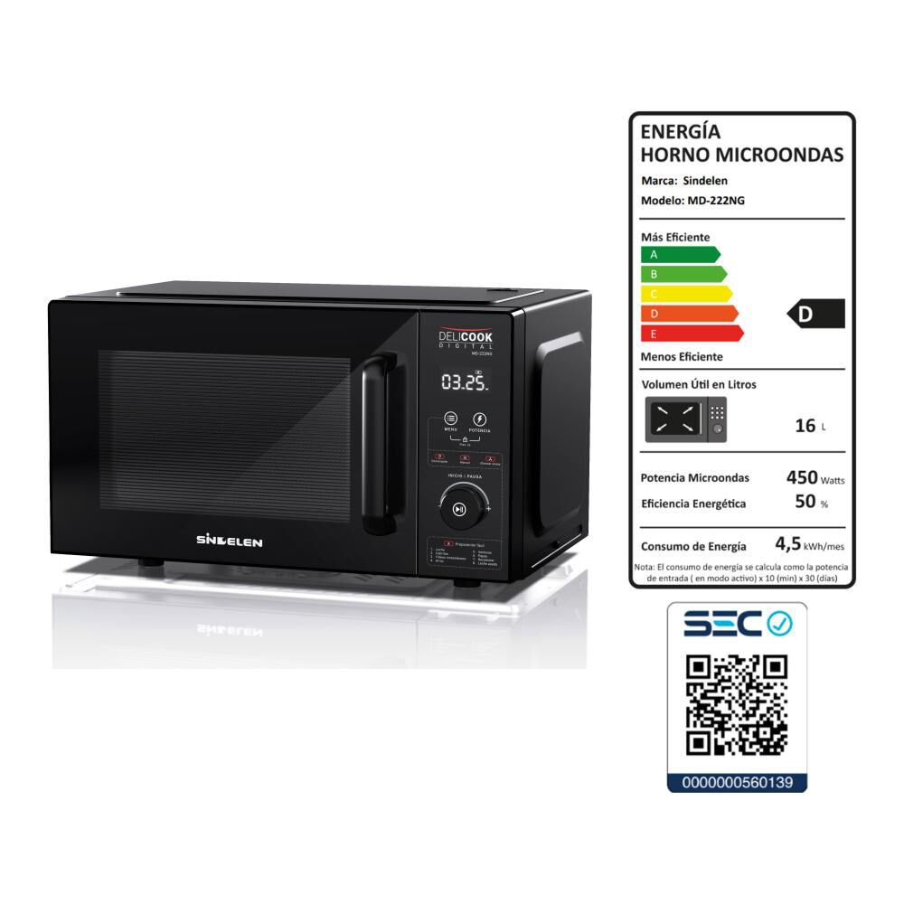 Microondas Sindelen Md-222ng / 700w image number 6.0