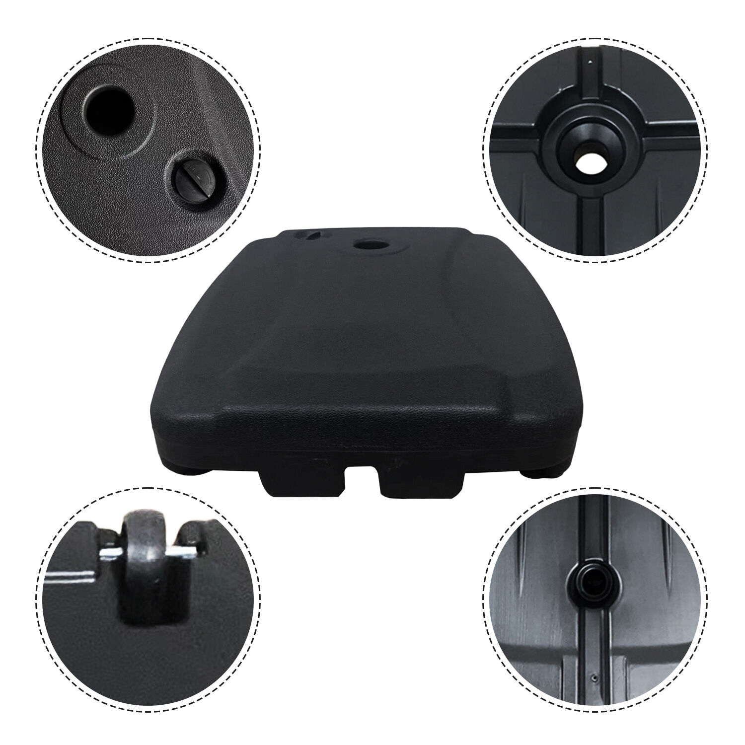 Base Cuadrada Para Quitasol Novahus 60 Kg - Negro image number 0.0