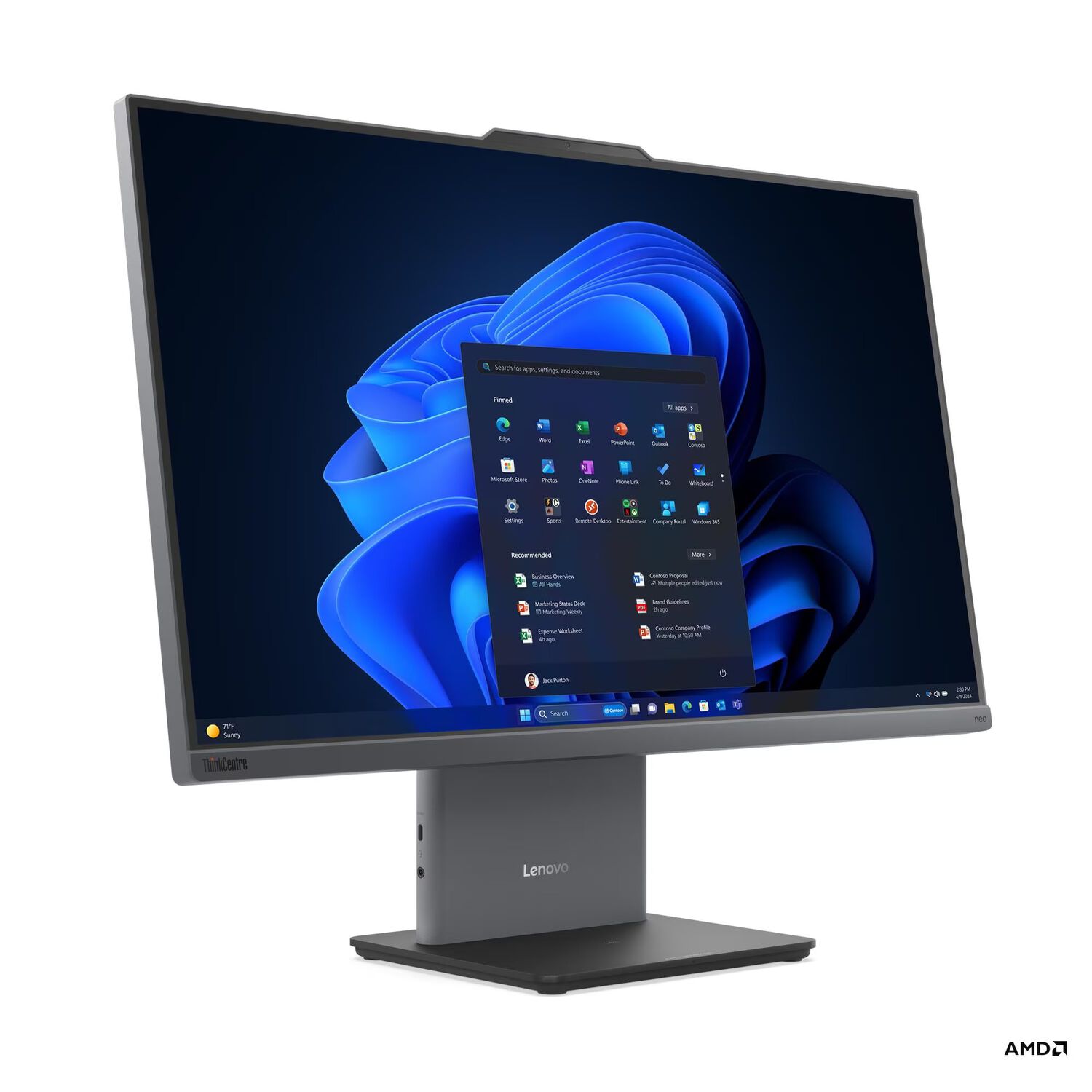 Aio Desktop Thinkcentre Neo 55a Gen6 Amd Ryzen 5 16gb Ram 512gb Ssd 23.8" image number 5.0