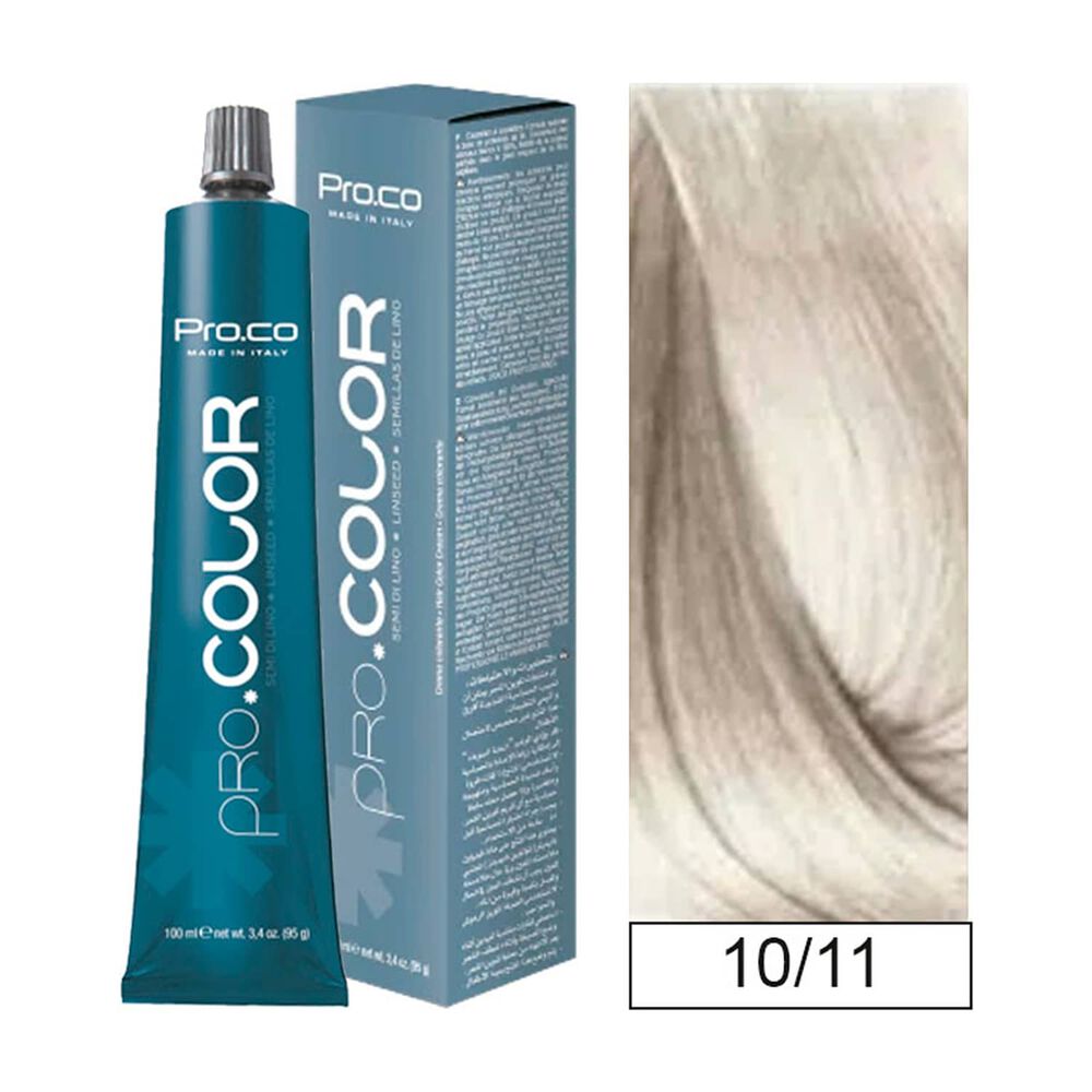 Pro.color - Tintura Permanente 10/11 Rubio Extra Claro Ceniza Intenso 100ml + Oxidante image number 0.0