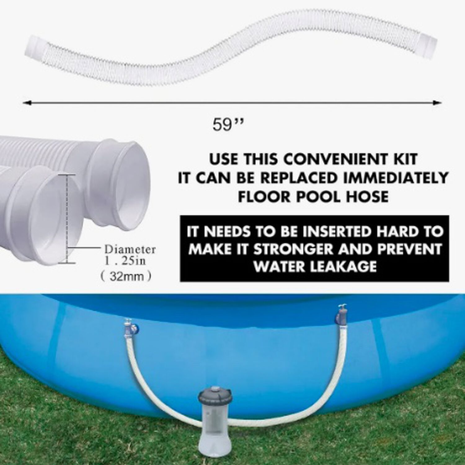 Manguera Filtro Piscina Universal 150cm image number 1.0