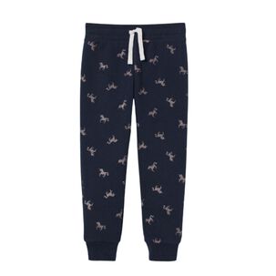 Pantal&oacute;n Buzo Ni&ntilde;a 100% Algod&oacute;n Azul Oscuro Unicornios