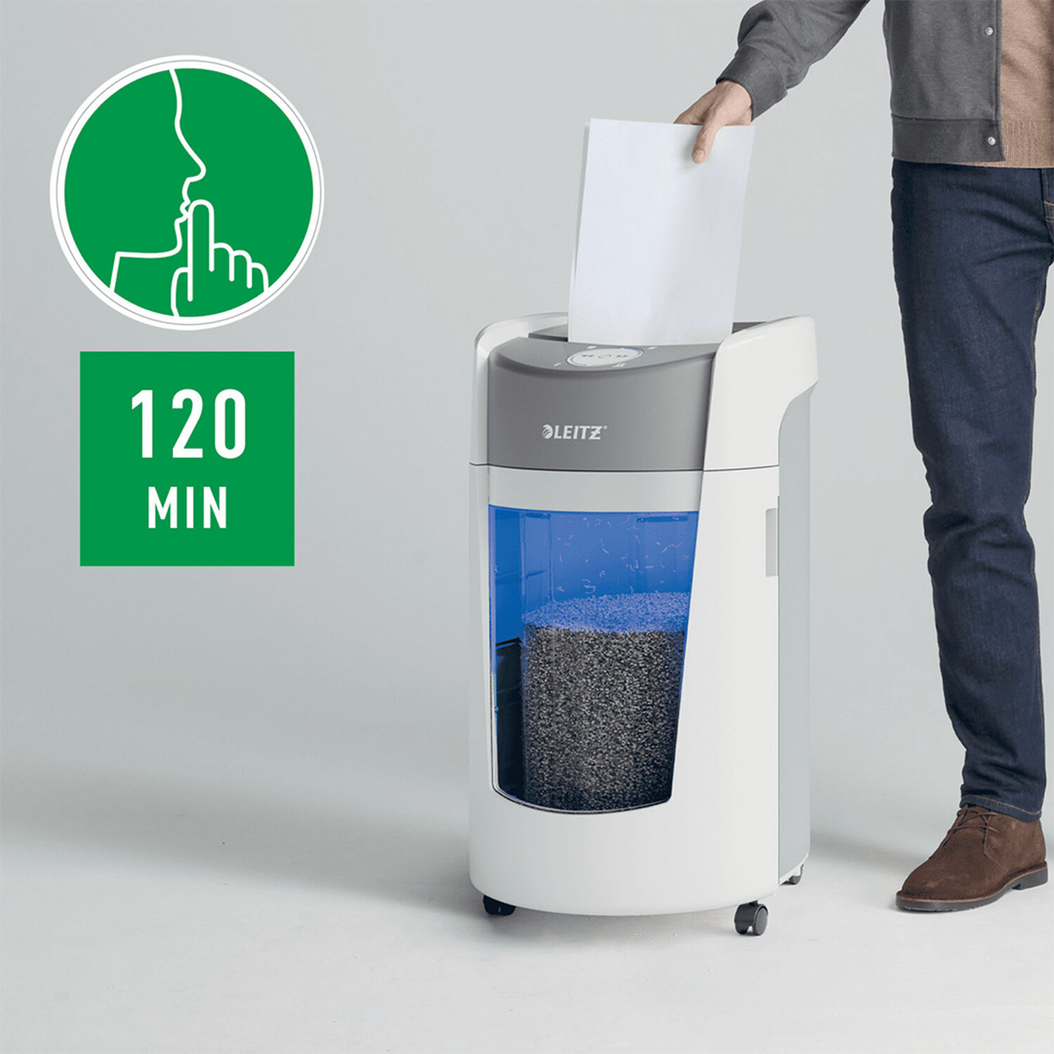 Trituradora Leitz Iq Optimax Office Microcorte P5 10 Hojas 35l image number 4.0