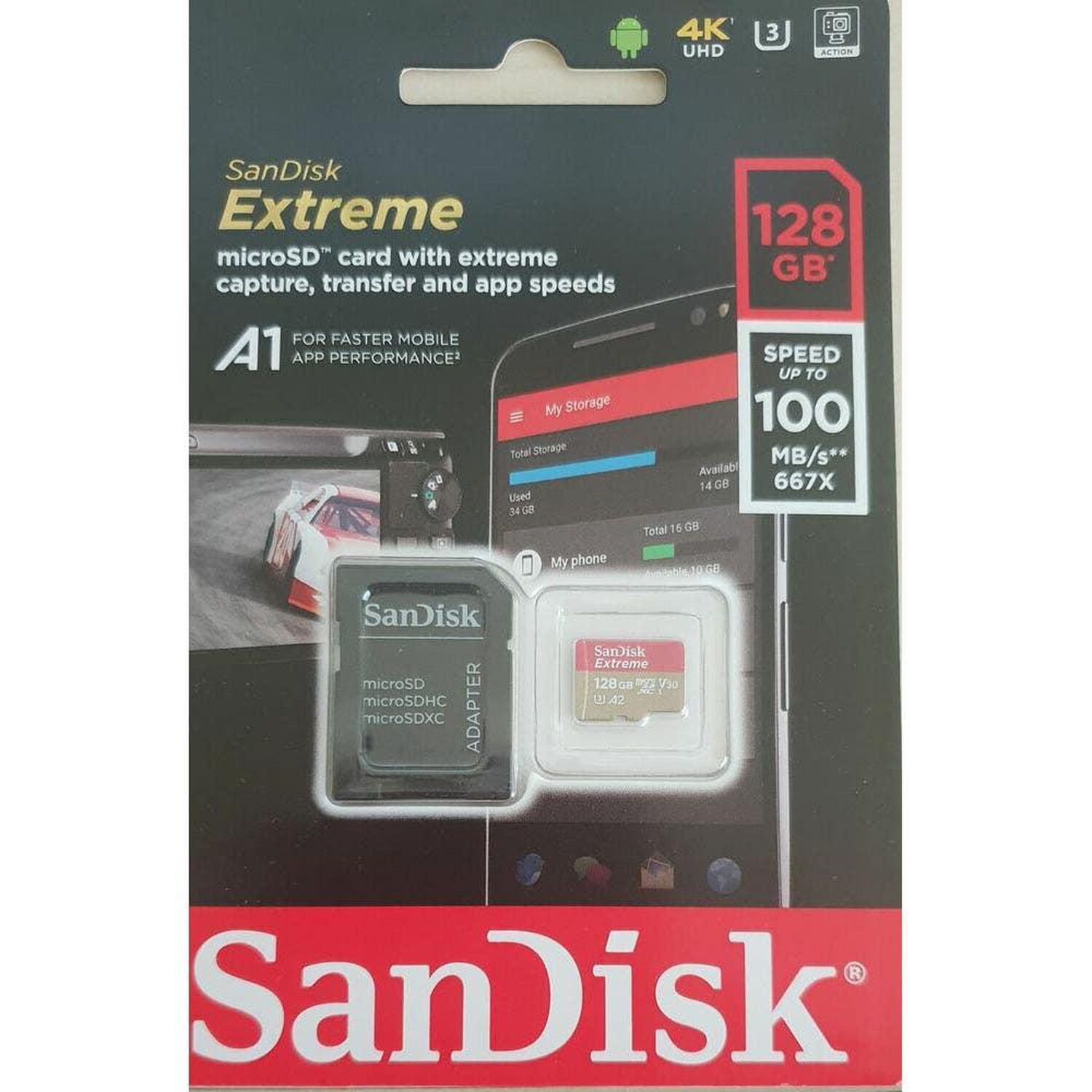 Tarjeta Microsd 128gb Sandisk Extreme Uhs-i U3 A2 (mobile) image number 0.0