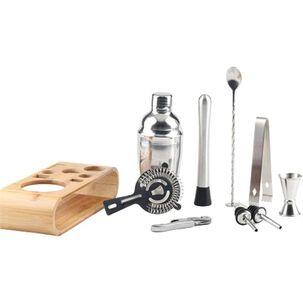 - Set Coctelero Bar + Utensilios 10 Pzs Acero Inoxidable