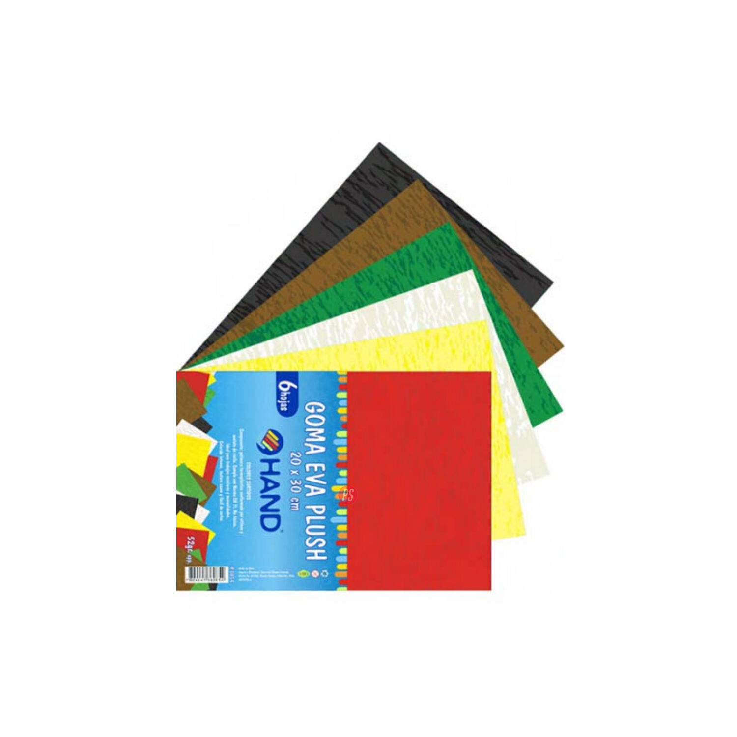 Pack 60 Hojas Goma Eva Plush 20x30cms Colores - Ps image number 1.0