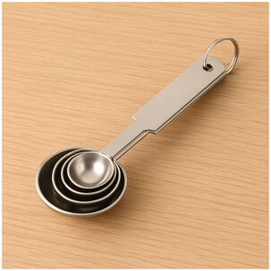 Cucharas De Medicion Acero Inox 5 10 15 20ml Cuiner Plateado