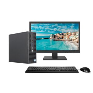 Kit Monitor + Pc Hp Prodesk 400 G3 Sff (i3-6ta 8gb 256gb Ssd) + Teclado & Mouse Reacondicionado Grado A