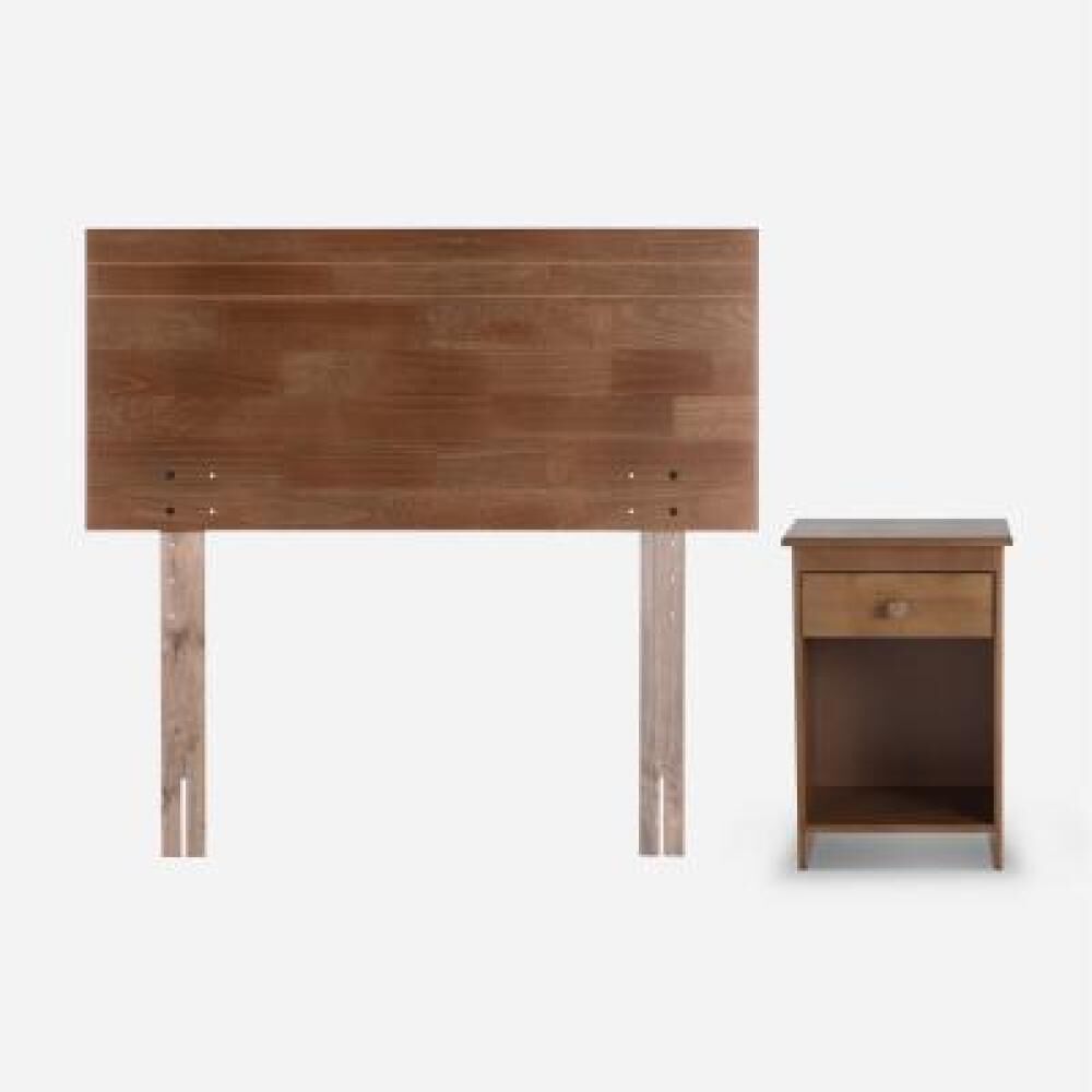 Cama Europea Rosen Wave / 1.5 Plazas / Base Normal + Set De Maderas Tabor Caramelo image number 8.0