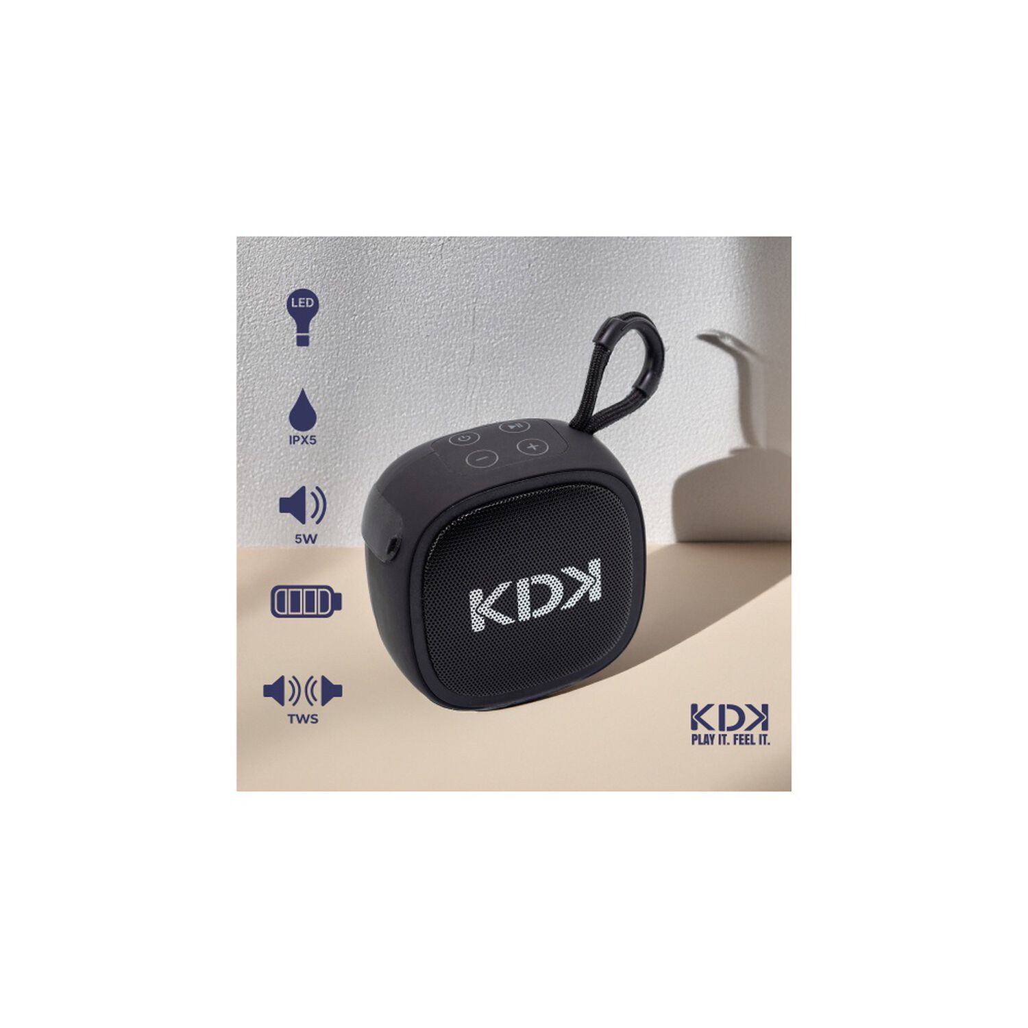 Parlante Mini Kdk Bluetooh Negro 5w image number 4.0