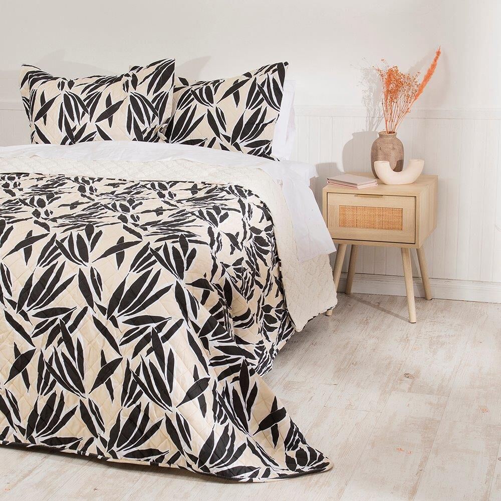 Quilt Estampado Sherpa 1.5 Plazas Leaves image number 3.0