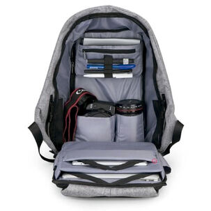 Mochila Antirrobo Impermeable Usb Color Gris - Ps