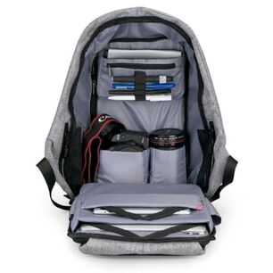 Mochila Antirrobo Impermeable Usb Color Gris - Ps