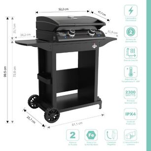 Parrilla Exterior Electrica E2b Boston Black Con Carro