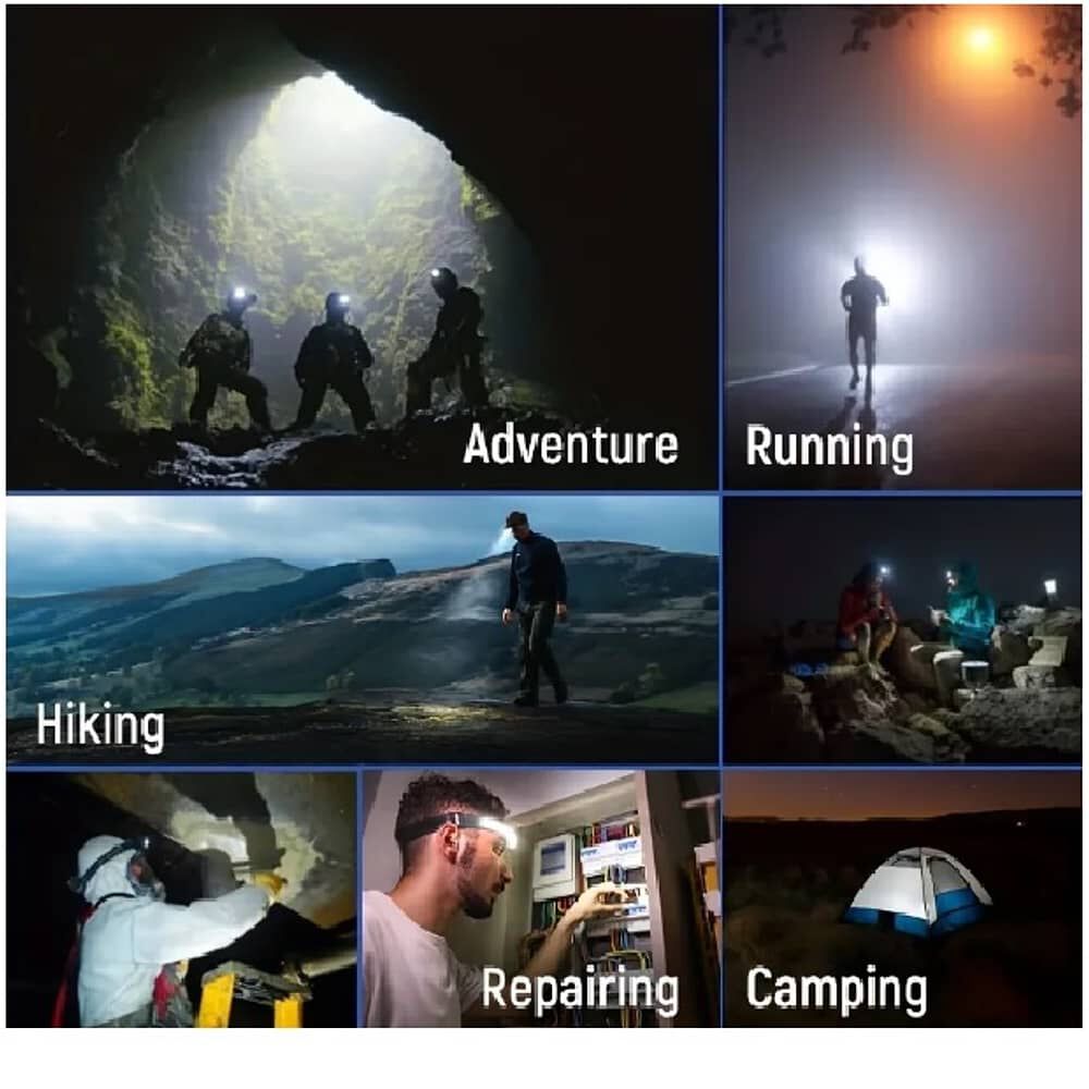 Luz Linterna Cintillo Cabeza 3 Tiras Led Sensor Recargable Usb Potente image number 4.0