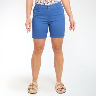Bermuda B&aacute;sico Liso Tiro Medio Regular Mujer Geeps