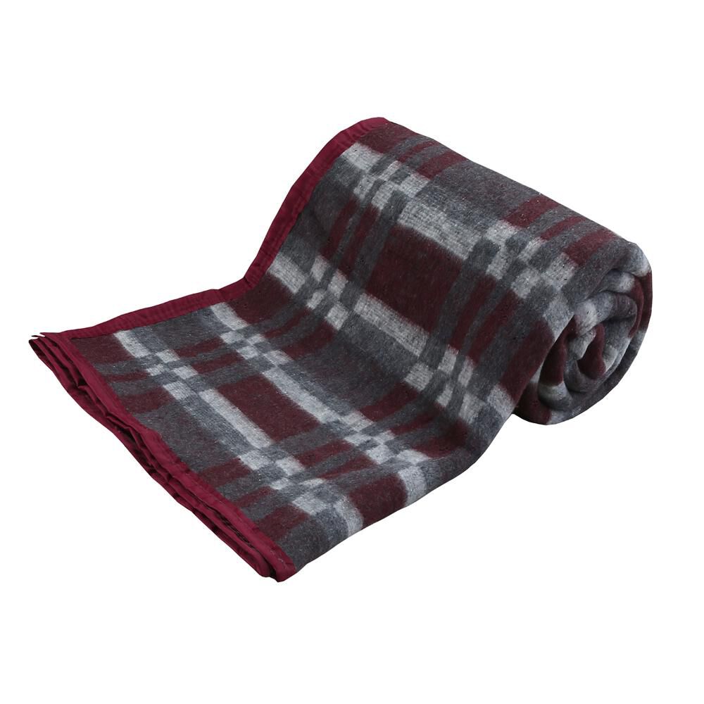Frazada Andes Classic Escoces Rojo/ Gris 1.5 Plazas image number 2.0