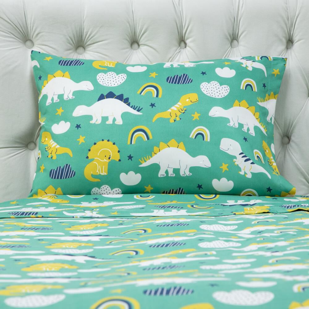 Juego De Sábanas Casaideal Kids Dino Green / 1.5 Plazas image number 0.0