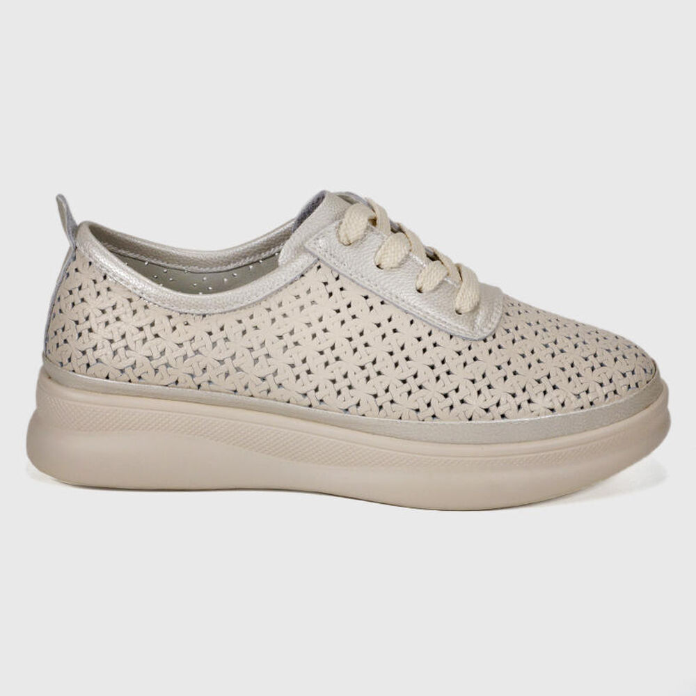 Zapatilla Cuero Jenara Beige image number 2.0