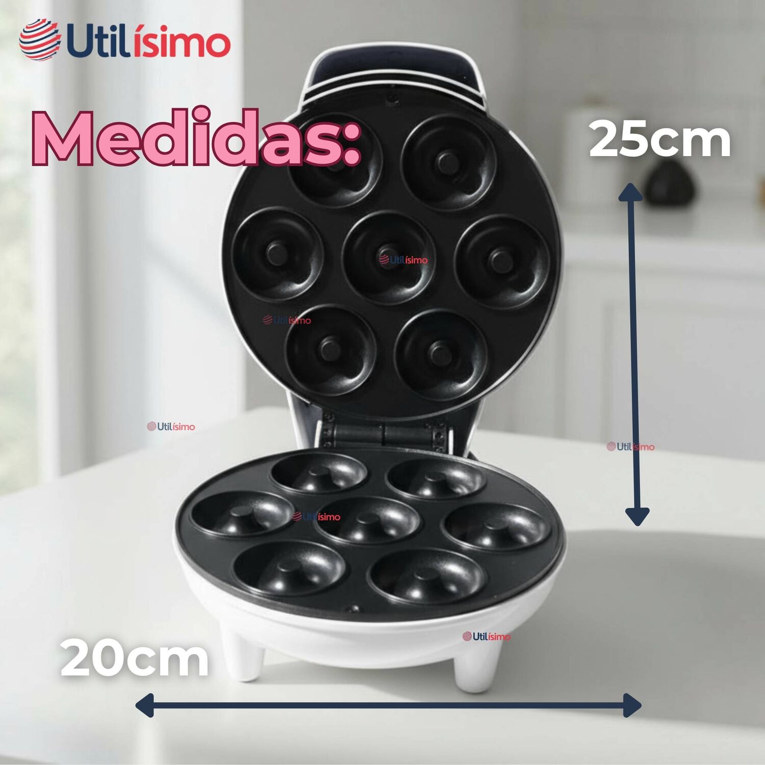 M&aacute;quina Mini Donas Antiadherente Capacidad 7 Minidonas 1200w De Potencia image number 3.0