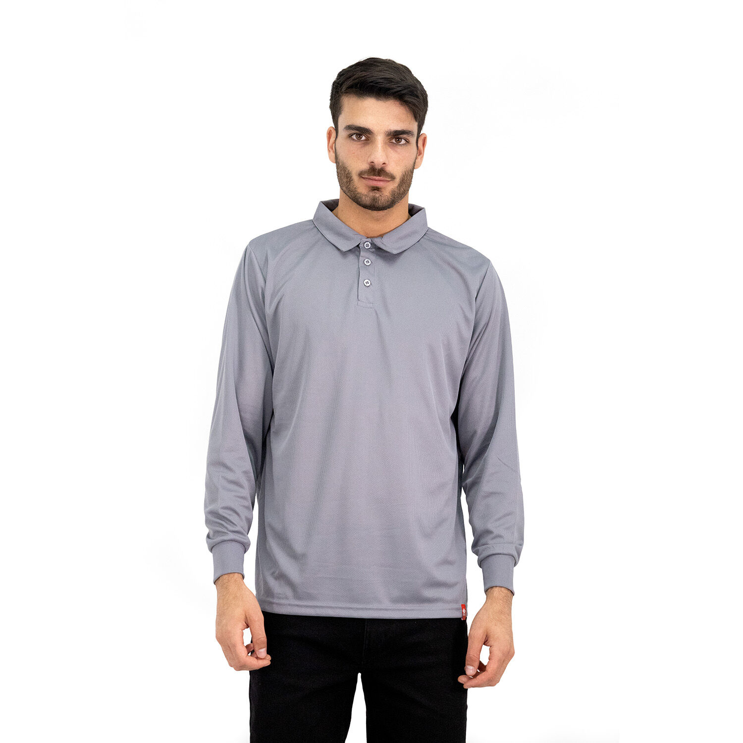 Polera Cooldry Quebec Manga Larga Gris image number 0.0