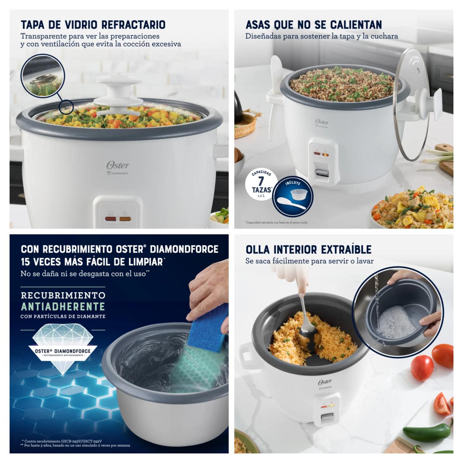 Arrocera Electrica 7 Tazas 1700ml 1300w Ckstrcb7dfwht Oster image number 2.0