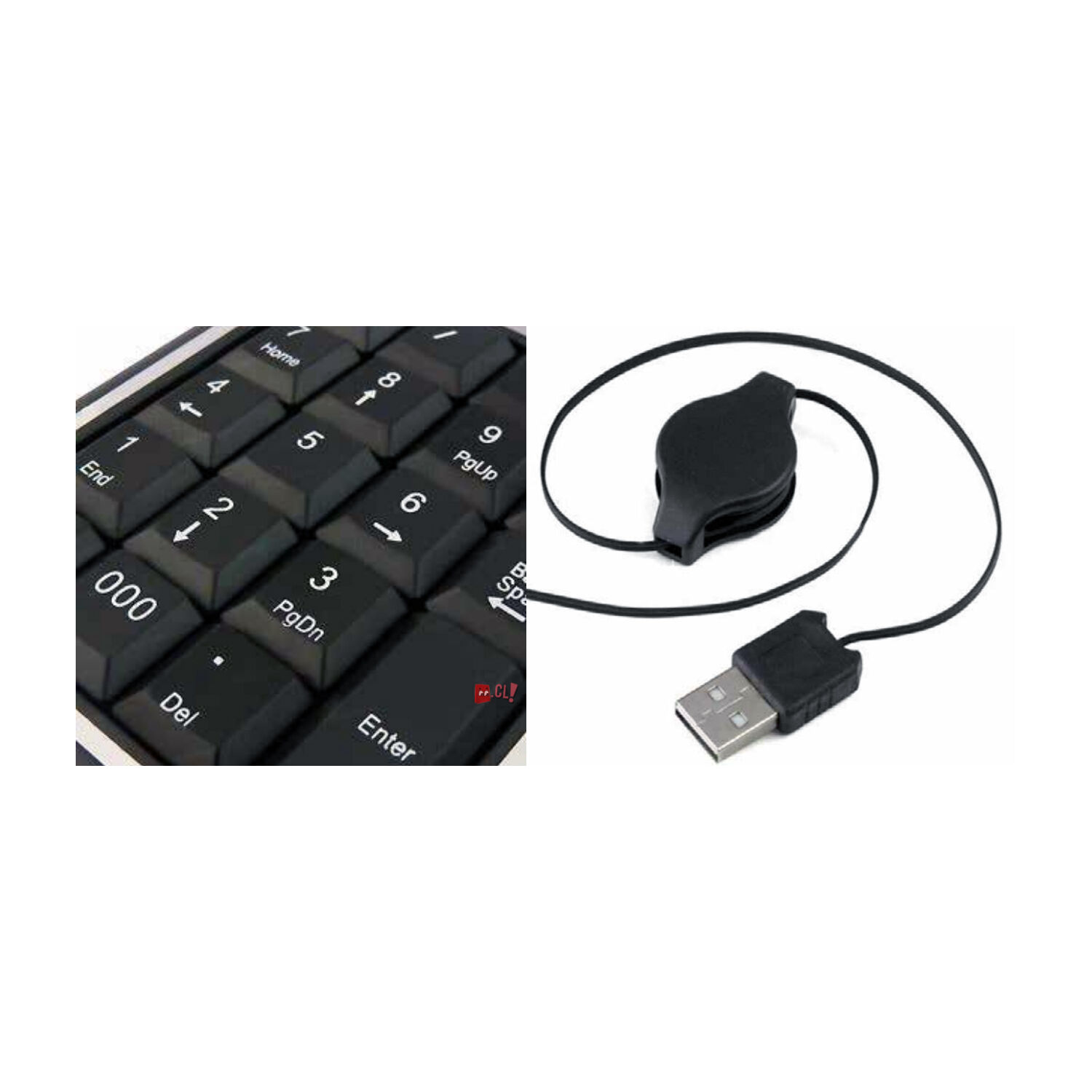 Teclado Num&eacute;rico Conexi&oacute;n Usb Con Cable Retr&aacute;ctil - Ps image number 1.0