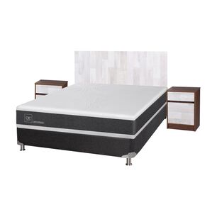 Box Spring Cic New Ortopedic B5 / 2 Plazas / Base Normal + Set de Maderas Legno