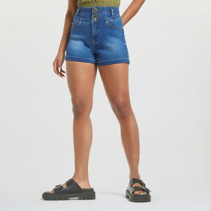 Short Pretina Ancha Tiro Alto Regular Mujer Rolly Go