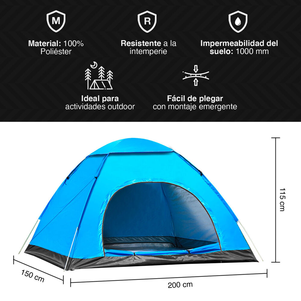 Carpa Camping 2 Personas Celeste image number 2.0