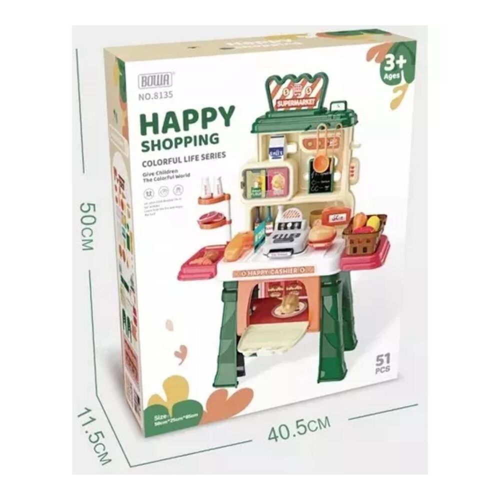 Juguete Set Supermercado 51 Piezas Verde Infantil 65x50cm image number 2.0