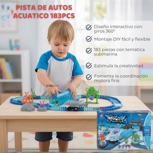Pista Carreras De Auto Ni&ntilde;o Juguete Flexible Acu&aacute;tico 183 Piezas
