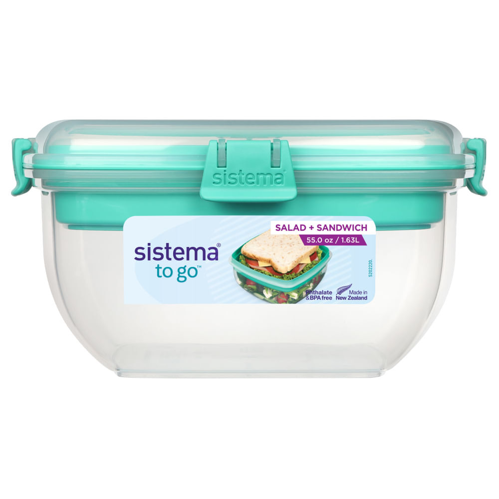 Sistema To Go Hermético Ensalada + Sandwich 1.63l Verde image number 1.0