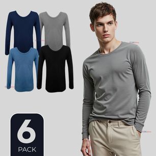 Pack 6 Camiseta Hombre Bamb&uacute; Manga Larga Primera Capa Polera
