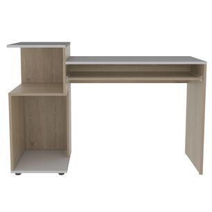 Escritorio Moderno Fm 81,5x120x46 Cm Caf&eacute; Claro Y Blanco